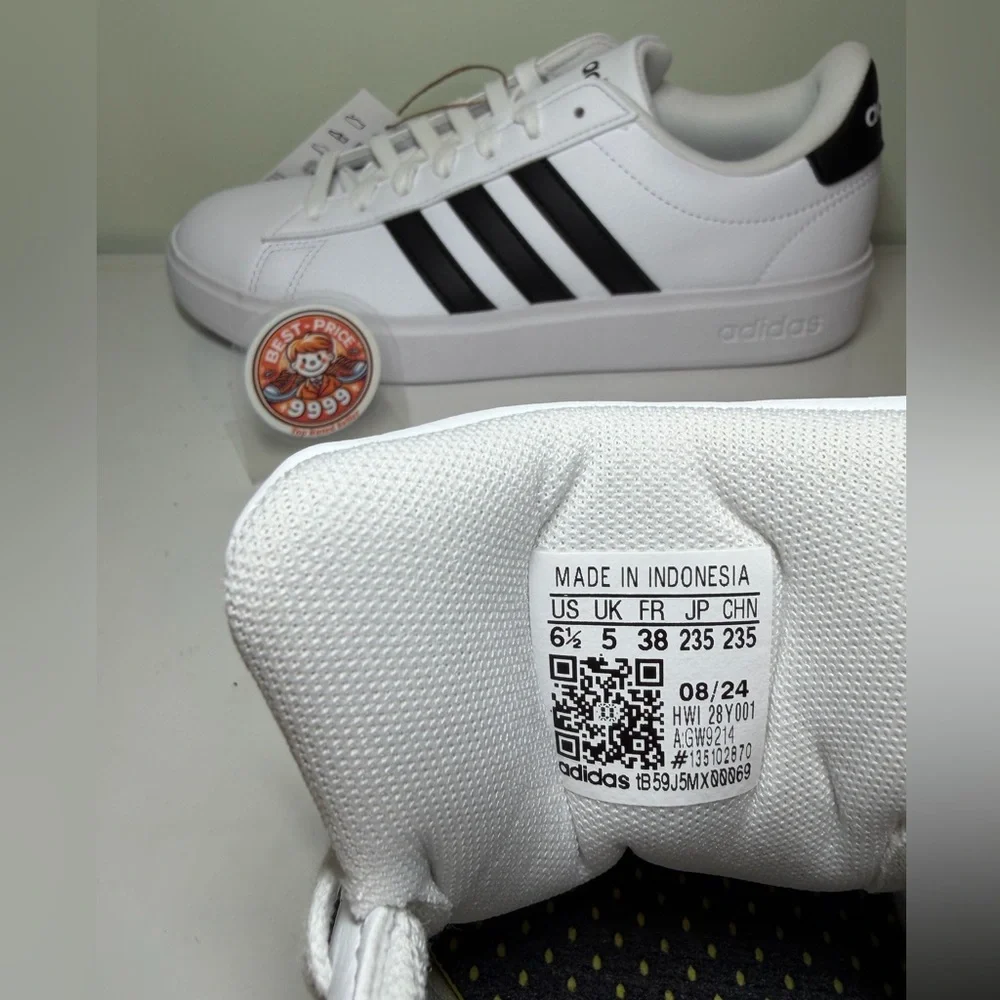 adidas - Size 6.5 - Women's Shoes Grand Court 2.0 Sneakers GW9214 - New - Picture 7 of 8